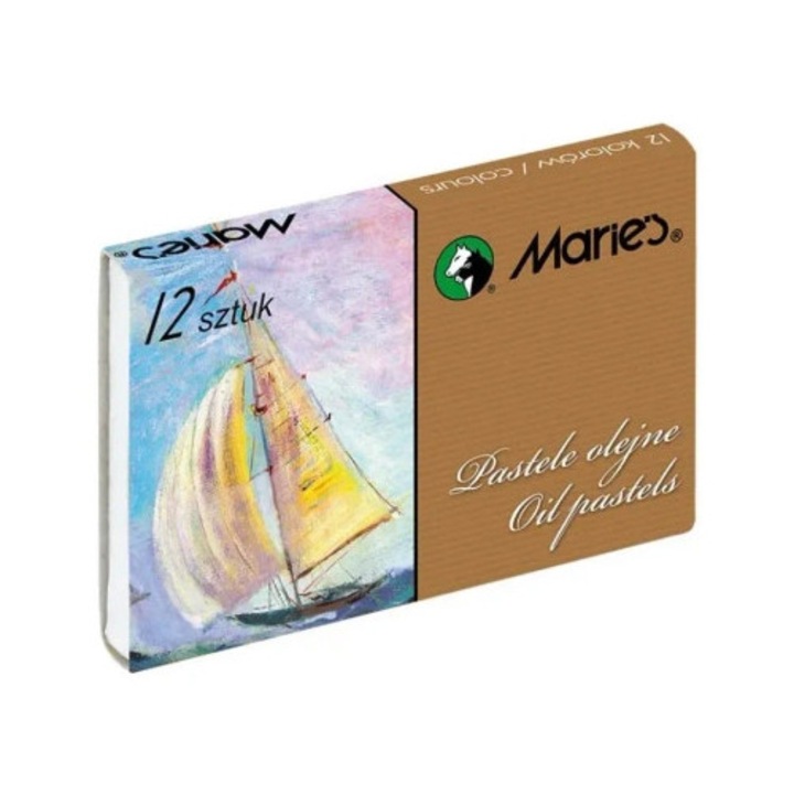 Creioane colorate Maries, set 12 culori, rezistente la lumina, rotund