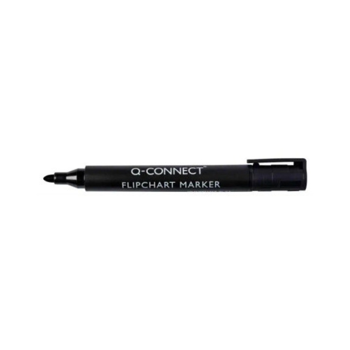 Marker flipchart Q-Connect set 2 culori, negru si alb, 2-3mm, 200m