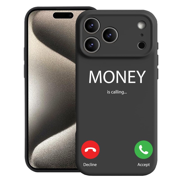 BestCase® Husa pentru Apple iPhone 17 Pro Max cu Design Money Is Calling, Premium Silicone, Microfibra in interior, 2052067 PB 986