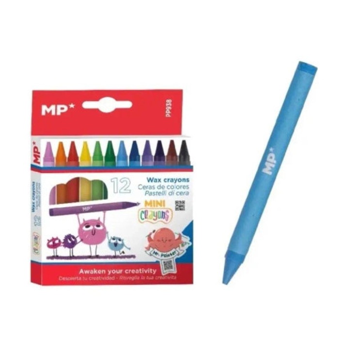 MP Main Paper színes ceruzák, 12 színű készlet, tartós, nem mérgező