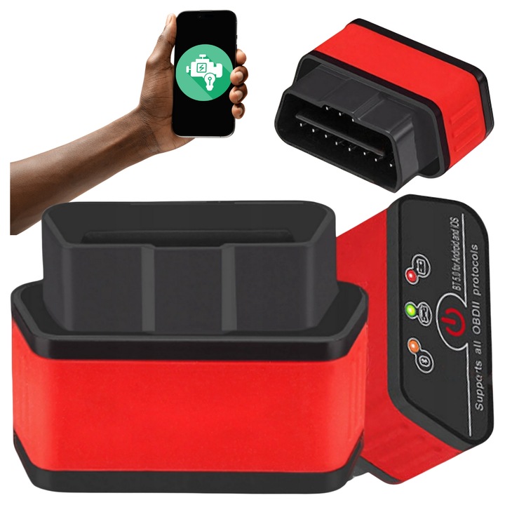 Autó Teszter / OBD II Bluetooth Diagnosztikai Interfész Androidhoz (OBD2) LEWER, Univerzális, Kompatibilis Minden Márkával 2001 Után, Hibakódok Olvasására és Törlésére, Valós Idejű Motorparaméterek Figyelésére és DPF Szűrő Tisztítására