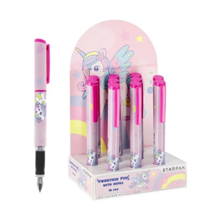Unikornis tollkészlet, 10 db, Starpak, rózsaszín
