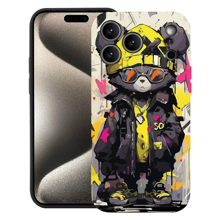BestCase® Tok Apple iPhone 17 Pro Max-hoz, Teddy Bear pasztell színekkel, prémium szilikon, mikroszálas belső, 2052067 PB 1465