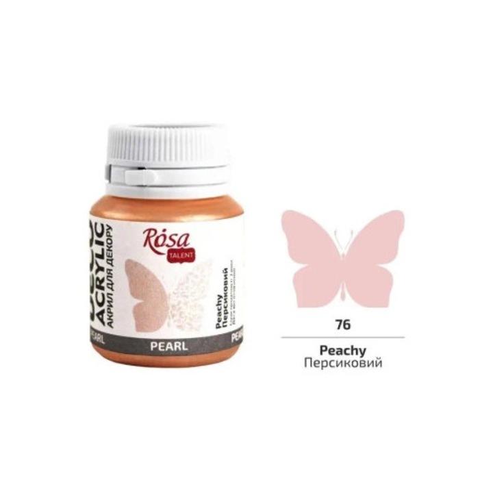 Vopsea acrilica perlata Rosa, piersica, 20ml