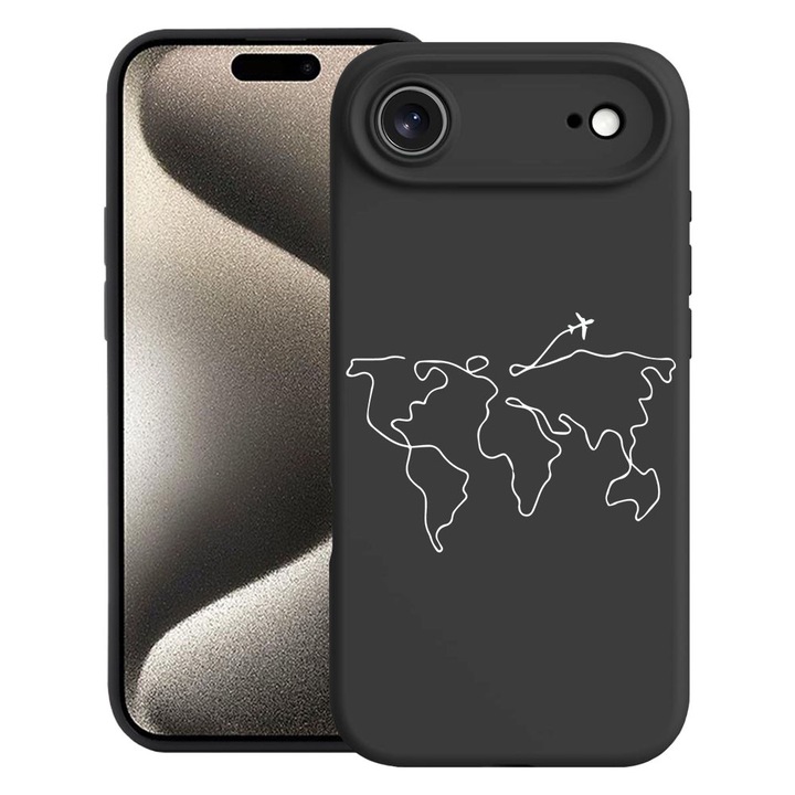 BestCase® Husa pentru Apple iPhone 17 Air cu Design Travel, Premium Silicone, Microfibra in interior, 2052068 PB 733