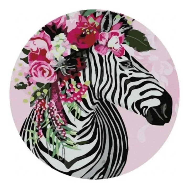 Set de pictura dupa numere, Twoje Hobby, zebra, 40cm, dificultate 3