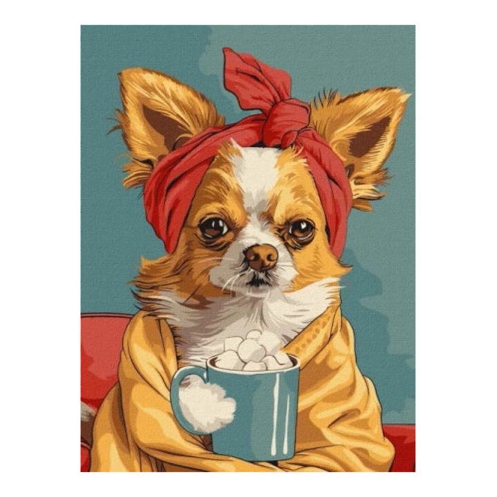 Set pictura pe numere, Ideyka, cafea, 30x40cm, 3 pensule, culori ecologice