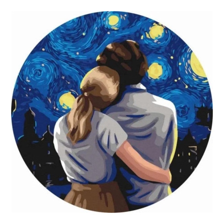 Set de pictura dupa numere, Twoje Hobby, 40cm, dificultate 3, tema: Seara sub