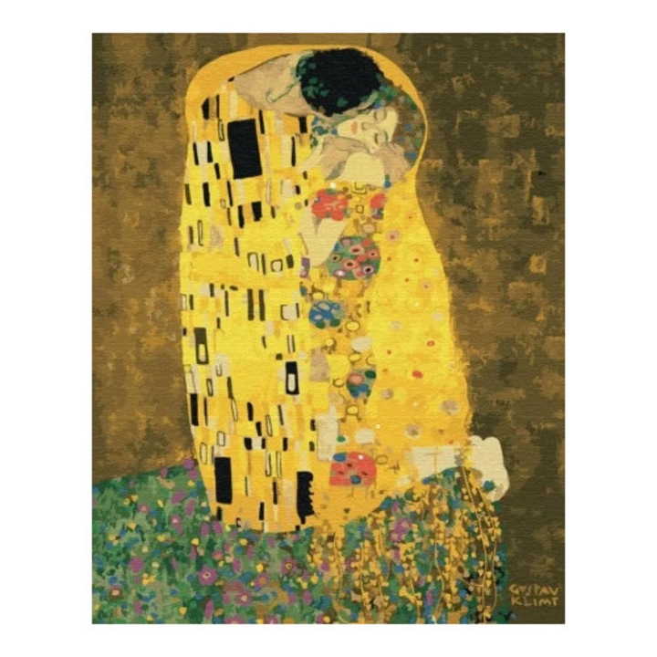 Set pictura pe numere Brushme, 40x50cm, 3 pensule, acrilice