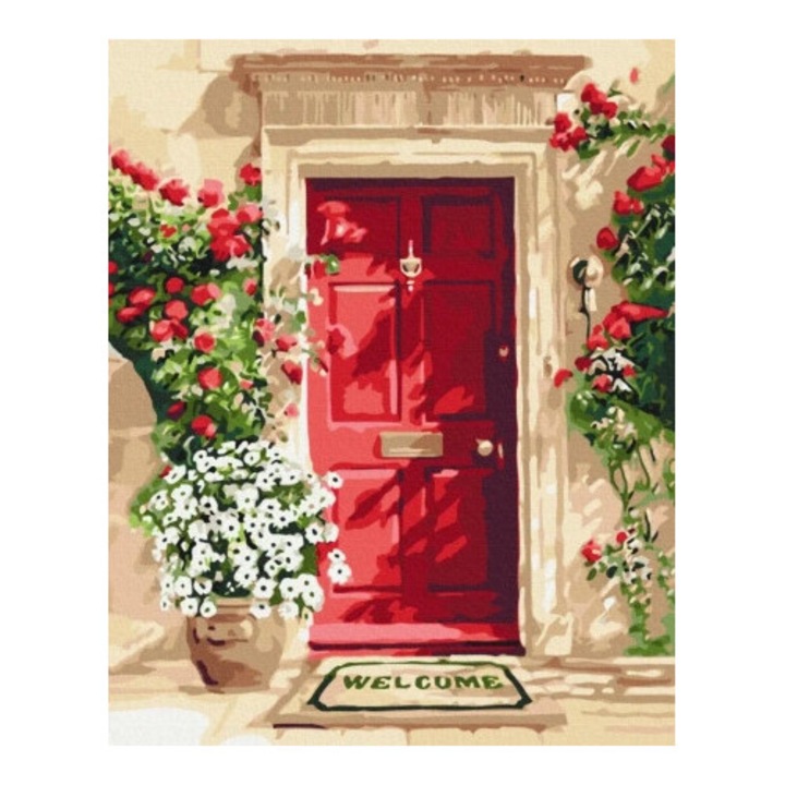 Set pictura pe numere BRUSHME 40x50 cm, 3 pensule, panza de calitate