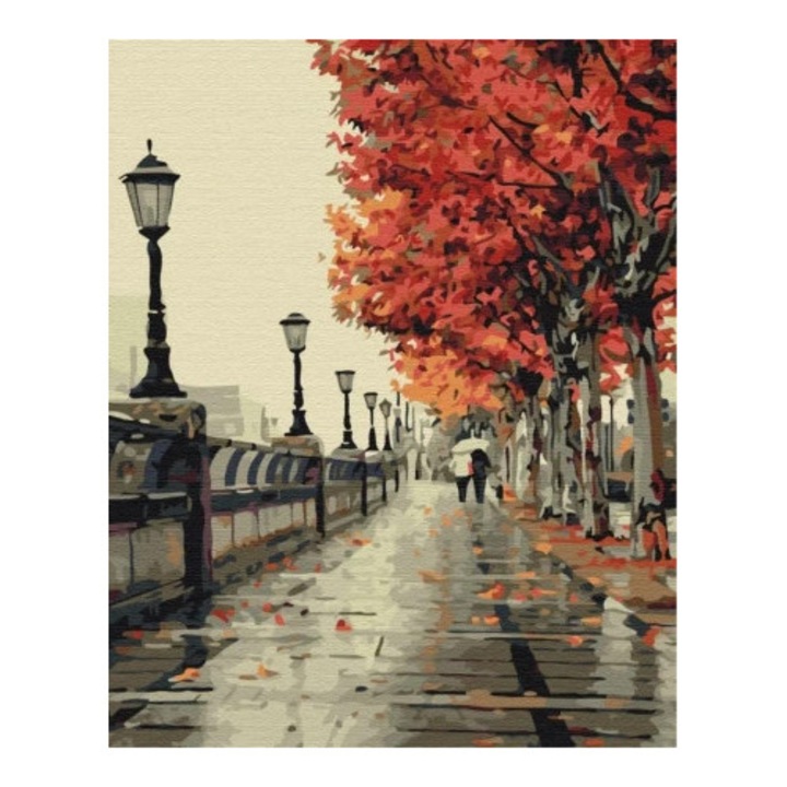 Set pictura pe numere BRUSHME, 40x50cm, 3 pensule, acrilice