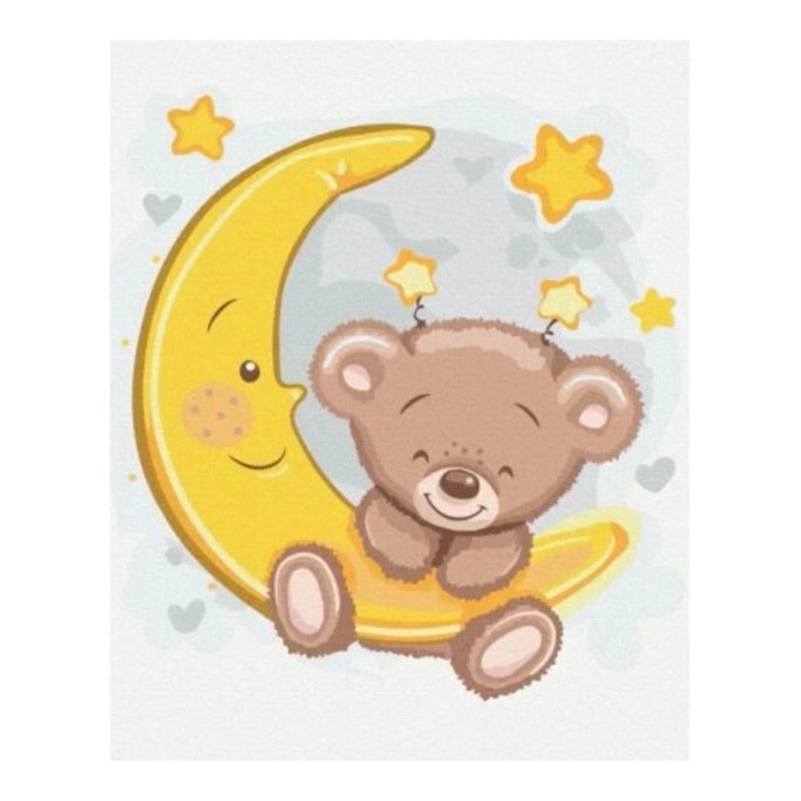 Set pictura pe numere, Twoje Hobby, Mis na ksiezycu, 25 culori, 40x50cm