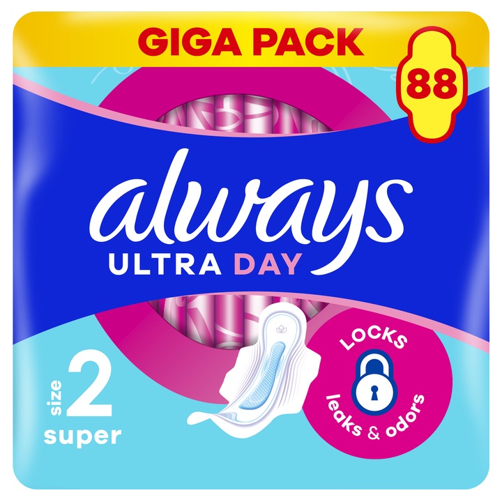 Дамски превръзки Always Ultra Day Giga Pack, 88 броя