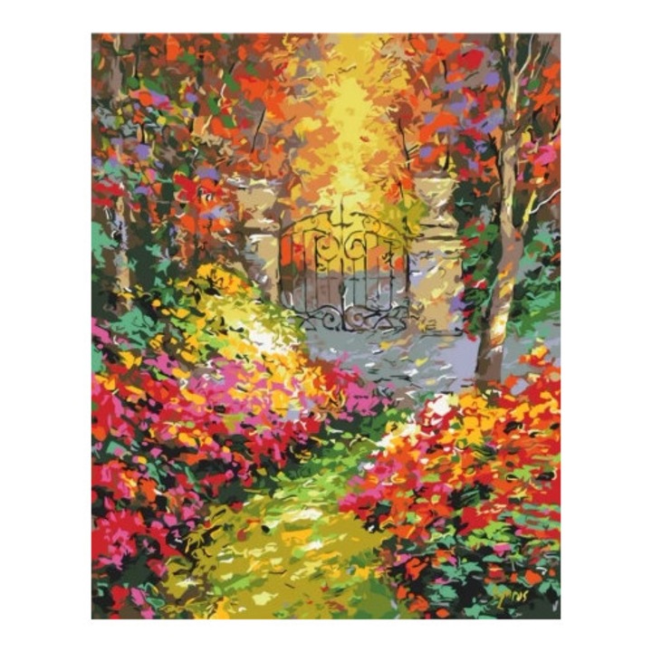 Set pictura pe numere Brushme, 40x50cm, 3 pensule, culori acrilice