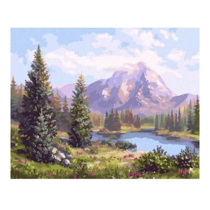 Set pictura pe numere, Twoje Hobby, cu diamant, 40x50cm, 25 culori