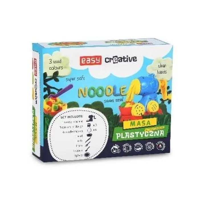 Modellező gyurma szett, Makaron, 3 szín, kiegészítőkkel