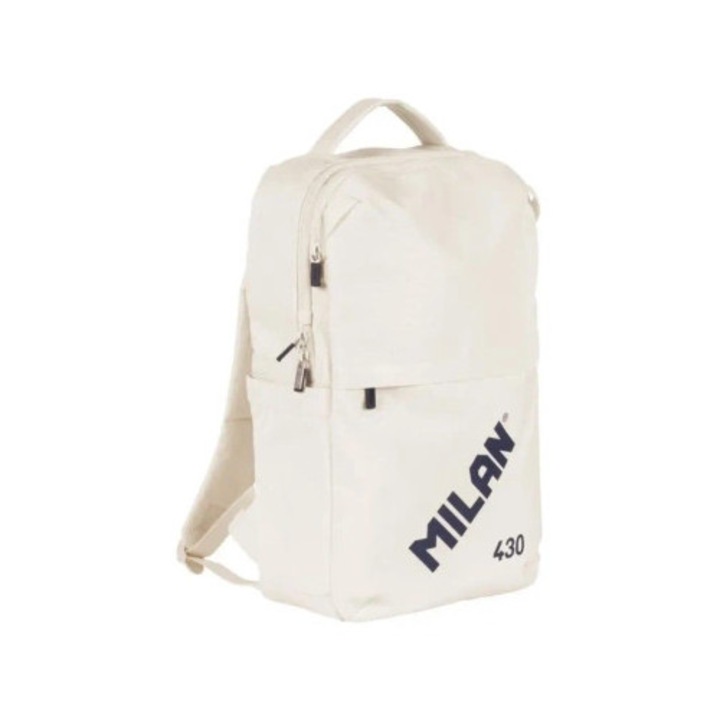 Ghiozdan MILAN 15L, bej, 46,5x30x17cm, 3 compartimente, pentru laptop de 14''