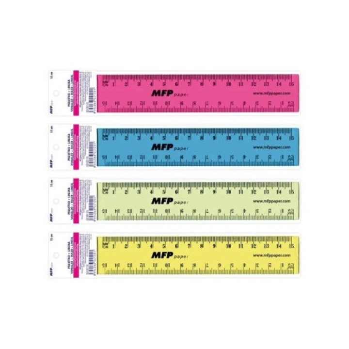 Vonal 15cm MFP, többszínű, 4 darabos készlet