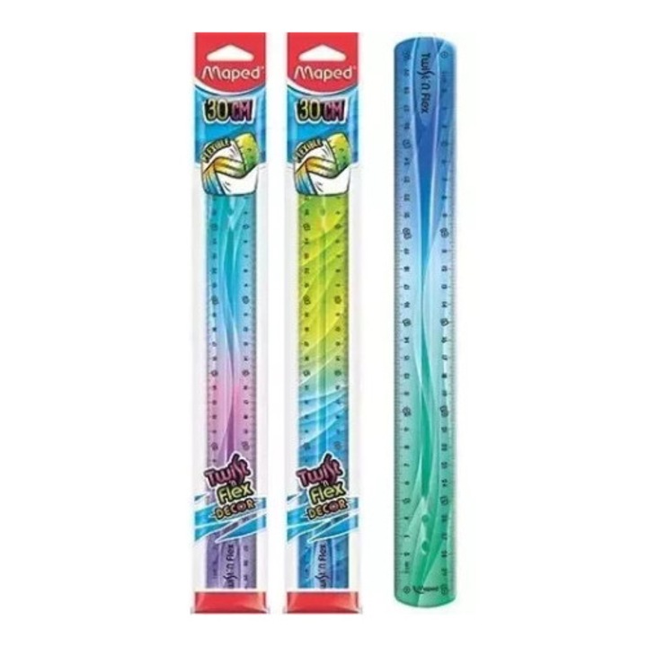 Linijka Twist'n Flex Decor 30cm, nielamliwa, multicolor