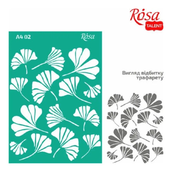 Dekoratív falsablonok, Rosa, ginkgo levelek, öntapadós, 21x29.7cm