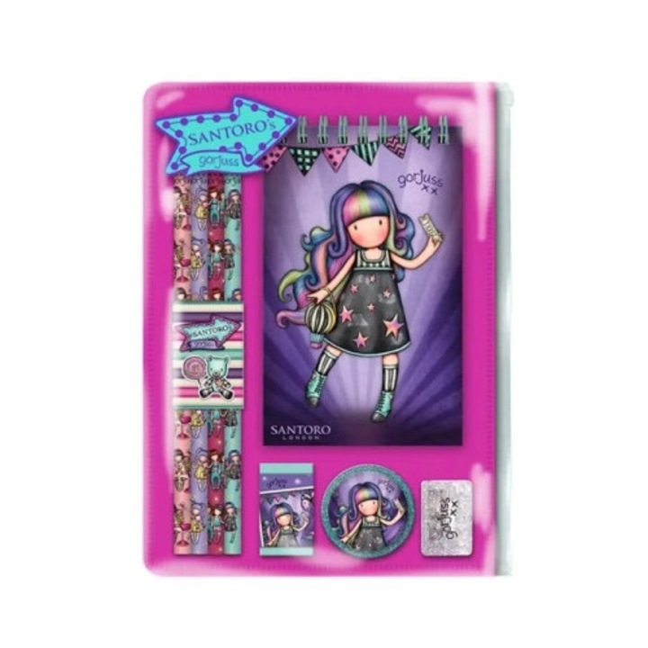 Set de rechizite scolare Santoro, Up and Away, 14,5x20,5x2cm, mov