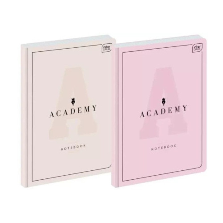 Caiete A4, INTERDRUK, set 5 bucati, 96 pagini, hartie 90g, colturi rotunjite, pastelat