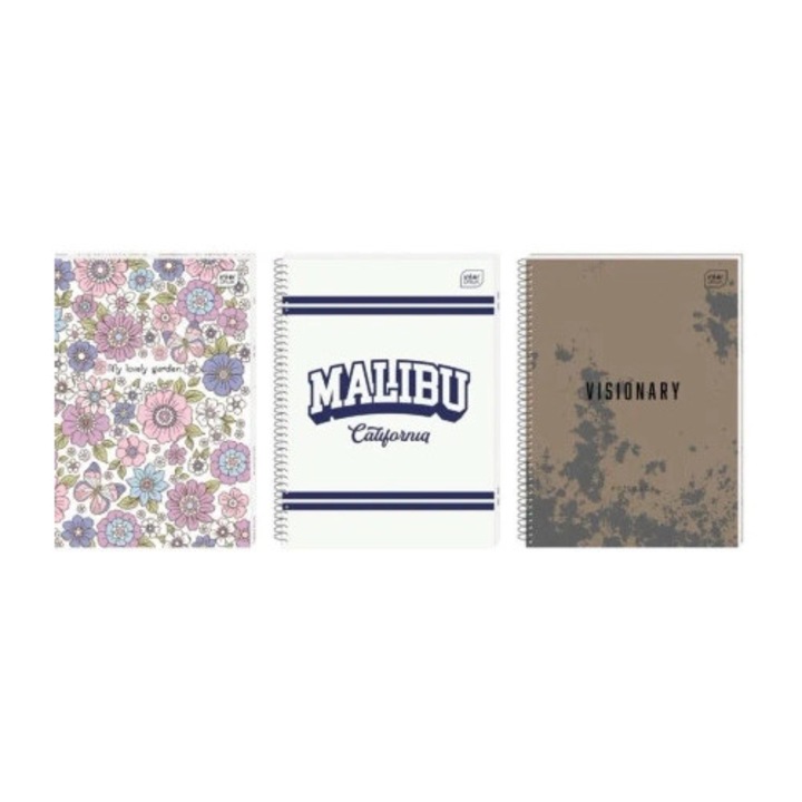 INTERDRUK A5 füzetek, 100 lapos, spirálos, 5 darabos szett