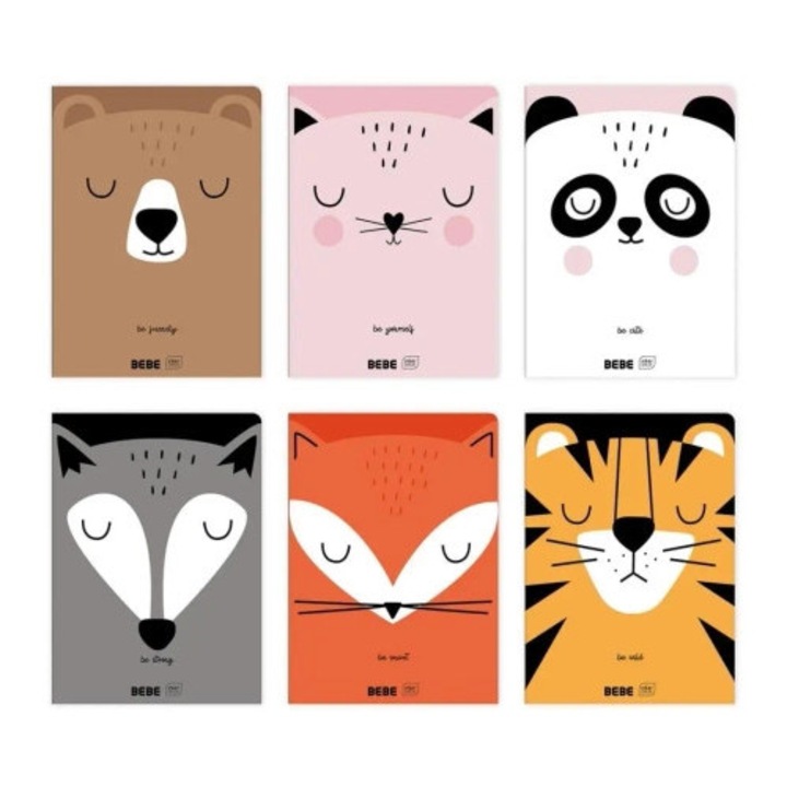 Caiete A5, INTERDRUK, 32 file, set 10 bucati, carouri