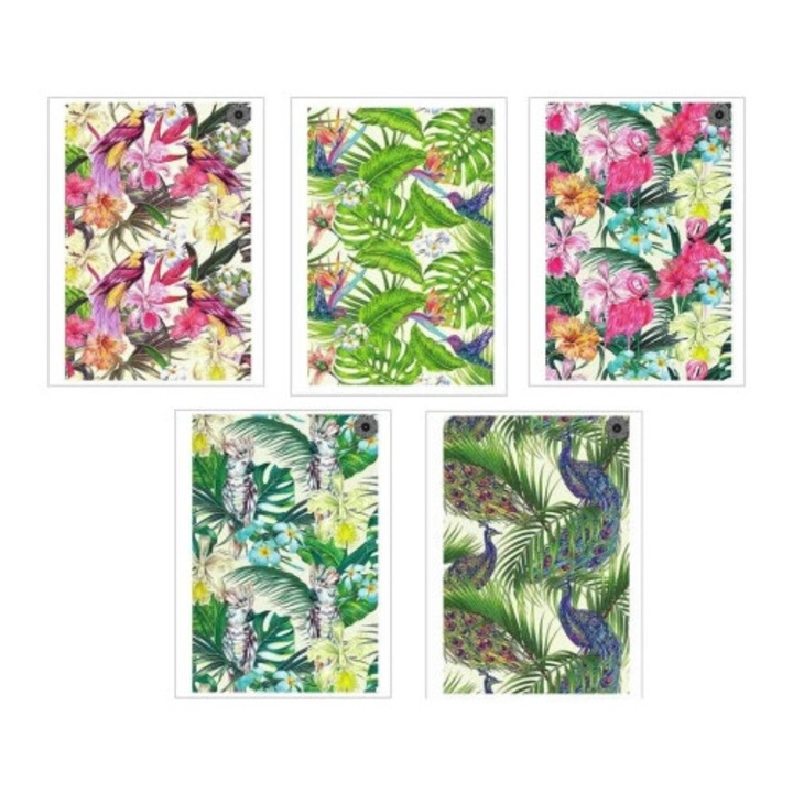 Brulion B5/160K kockás füzet Paradise, 5 darab, matt fóliaborító, szelektív lakkozás