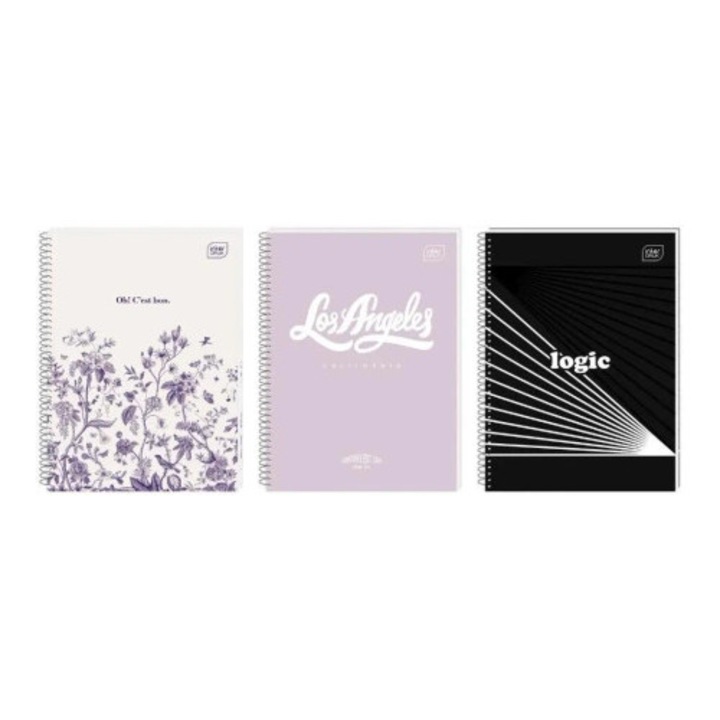 INTERDRUK A5 füzetek, 100 lap, spirál, 5 darabos szett