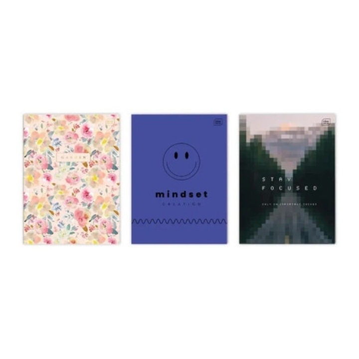 A4 füzetek, INTERDRUK, 80 lapos, kockás, 5 darabos szett