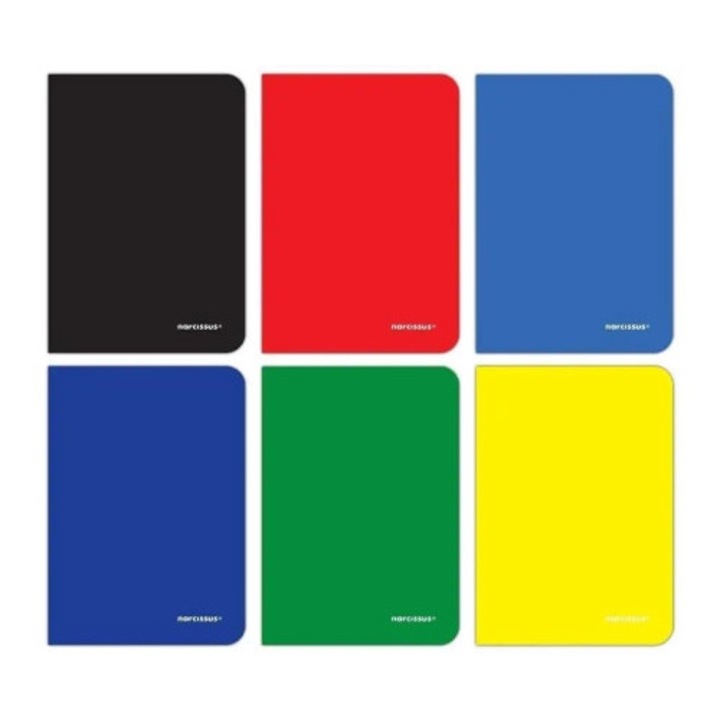 A5-ös füzetek, Narcissus, 80 oldal, kockás, 6 darabos készlet, polipropilén borító