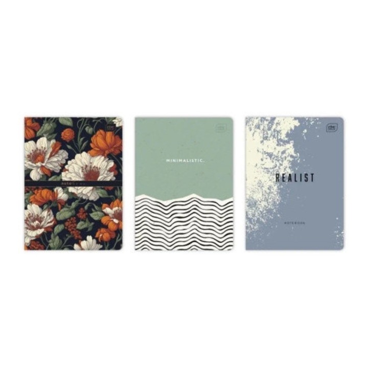 B5 füzet, INTERDRUK, 60 lap, kockás, lekerekített sarkok, színes borító, 10 darabos készlet