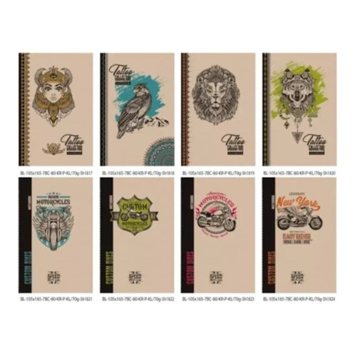 Jegyzetfüzet, Fresh, 105x165mm, 80 oldal, vegyes minták