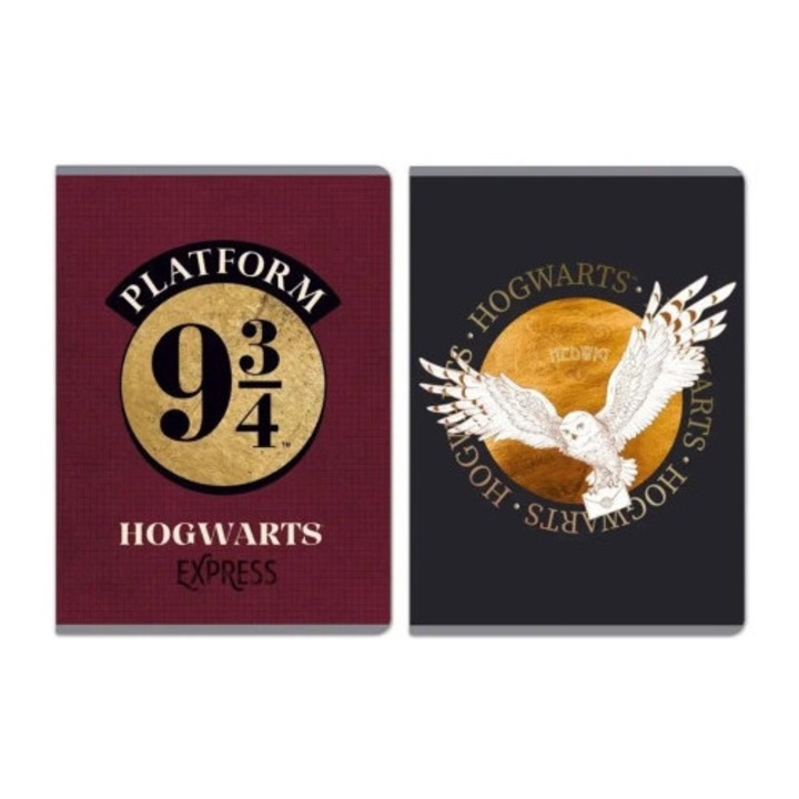 Set caiete A5, Beniamin, 60 pagini, linie, Harry Potter, mix, 5 buc.