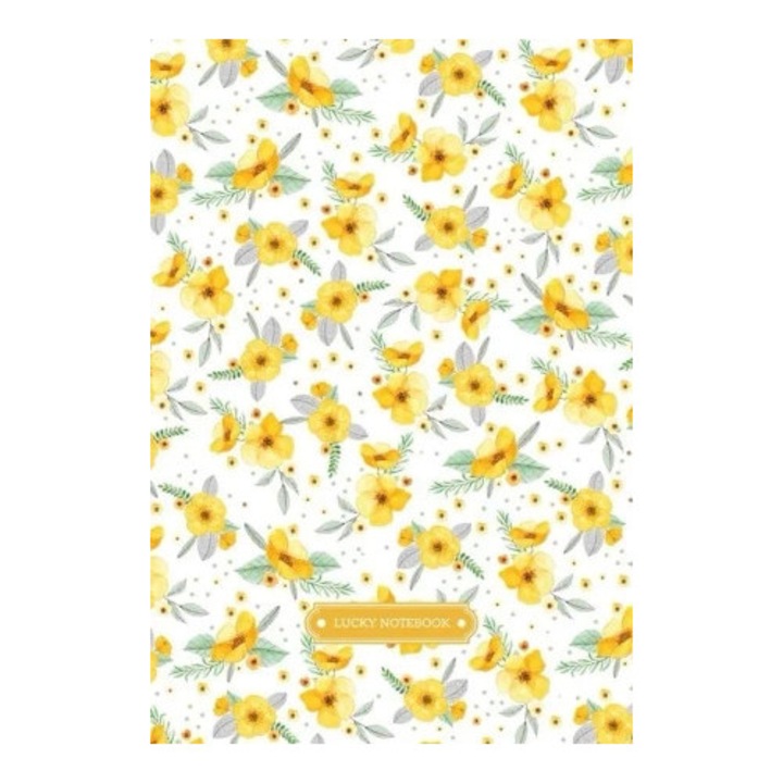 Caiet decorativ Fresh, 143x210mm, 96 pagini, cu coperta metalizata, flori