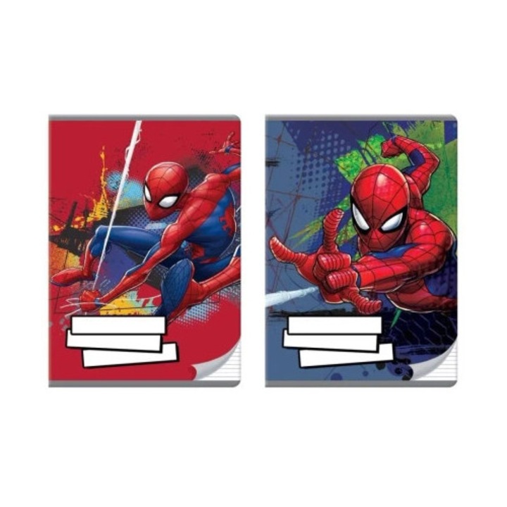 Set caiete A5 Beniamin 32 file linie, 10 bucati, Spider Man