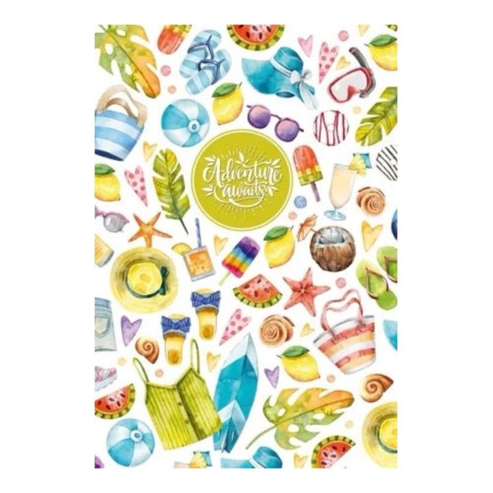 Caiet Fresh 143x210mm 96 pagini, design metalizat, motiv Holiday