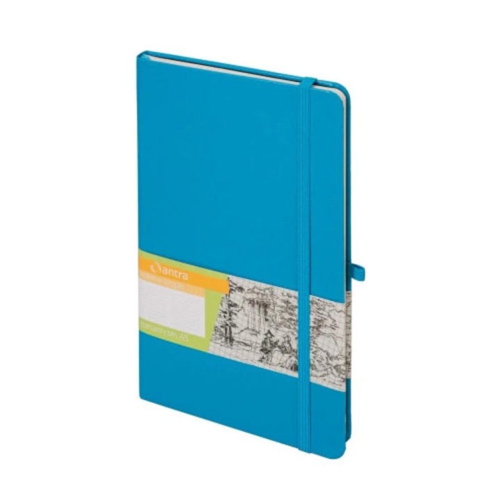 Caiet A5, Antra, 160 pagini, ecologic, cu coperta tare, culoare albastru deschis