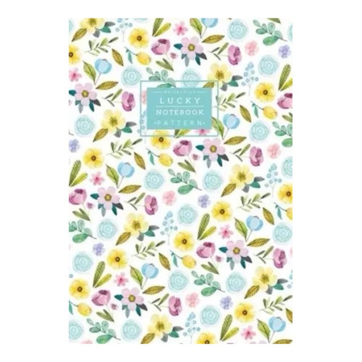 Caiet Fresh, notatnik ozdobny, 64 pagini, flori, albastru, 143x210cm