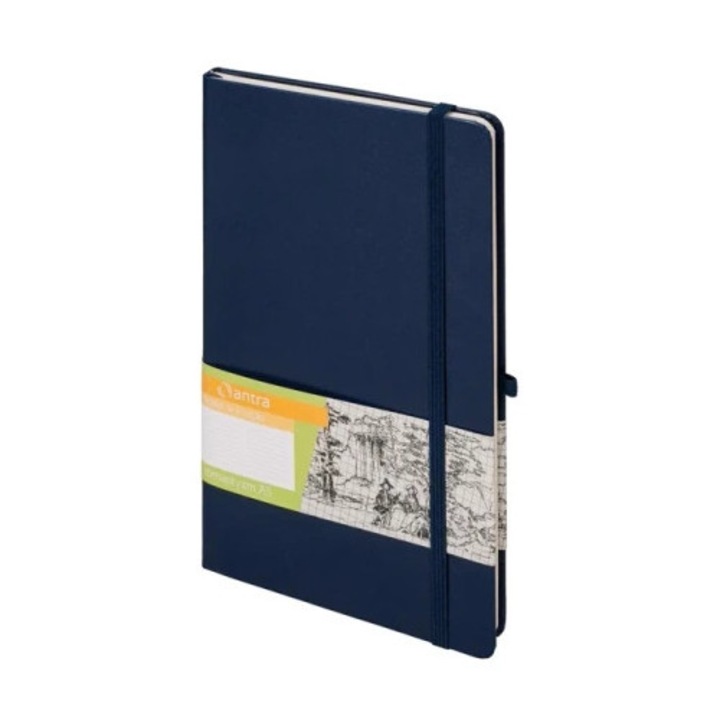 Caiet A5 Antra, 80g, 160 pagini, coperta tare, ecologica, 130x210mm, cu elastic si marcaj