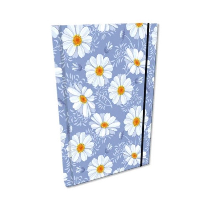 Agenda A5, EV-Corp, 192 pagini, albastru/alb, model margarete