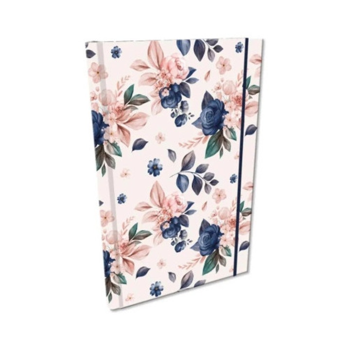 Agenda A5 EV-Corp, 192 pagini, crem, trandafiri albastri