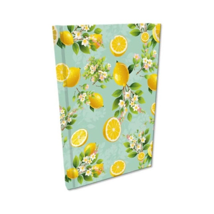 Agenda A5, EV-Corp, Soft Touch, 192 pagini, model citrice, verde galben