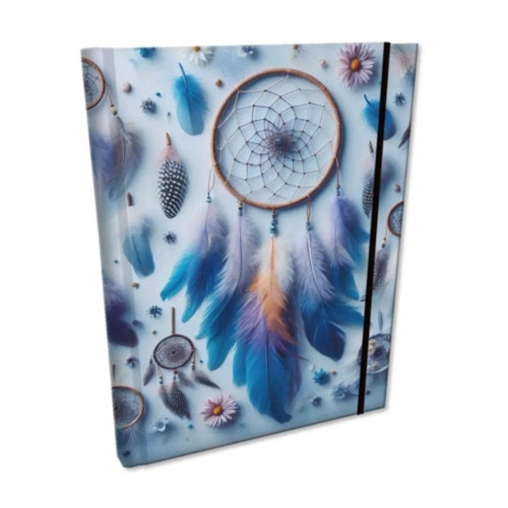 Agenda notite B6, Soft Touch, 192 pagini, cu banda elastica, albastru