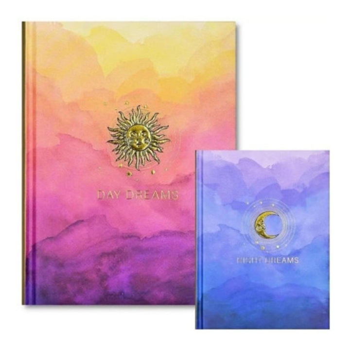 Caiet Peter Pauper Press Day Night, 192 pagini, 9x21,59cm, coperta rigida, reversibil