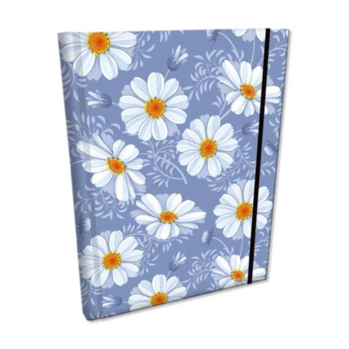 Agenda notite B6, Retro, 192 pagini, cu banda elastica, model flori