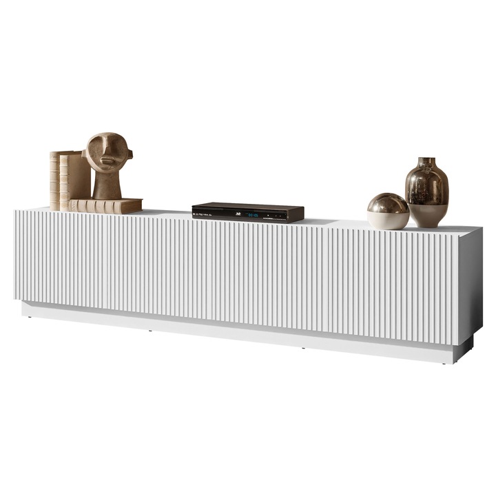 Comoda TV Ceroza 200 4D, MIRJAN 24, alb, 42x200x48 cm