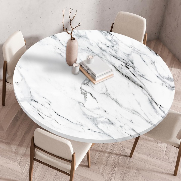 Fata de masa elastica rotunda, 90% poliester, 10% spandex, non-alunecare, lavabila, 90 cm