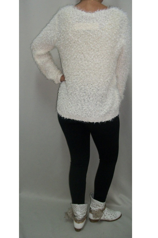 Bluza calduroasa, lejera de iarna, cu buzunar,masura mare,D&J Exclusive, Alb